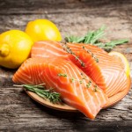 Fresh salmon with lemon