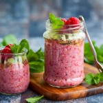 Chia and raspberry pudding