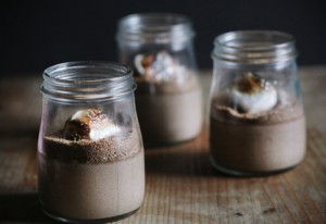 Mousse or chocolate cheese cake with marshmallow