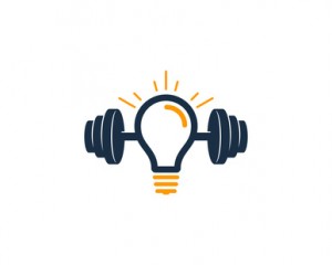 Creative Barbell Icon Logo Design Element